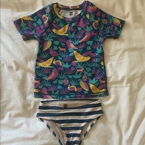 Tea Collection Kids Rashguard and swim bottom